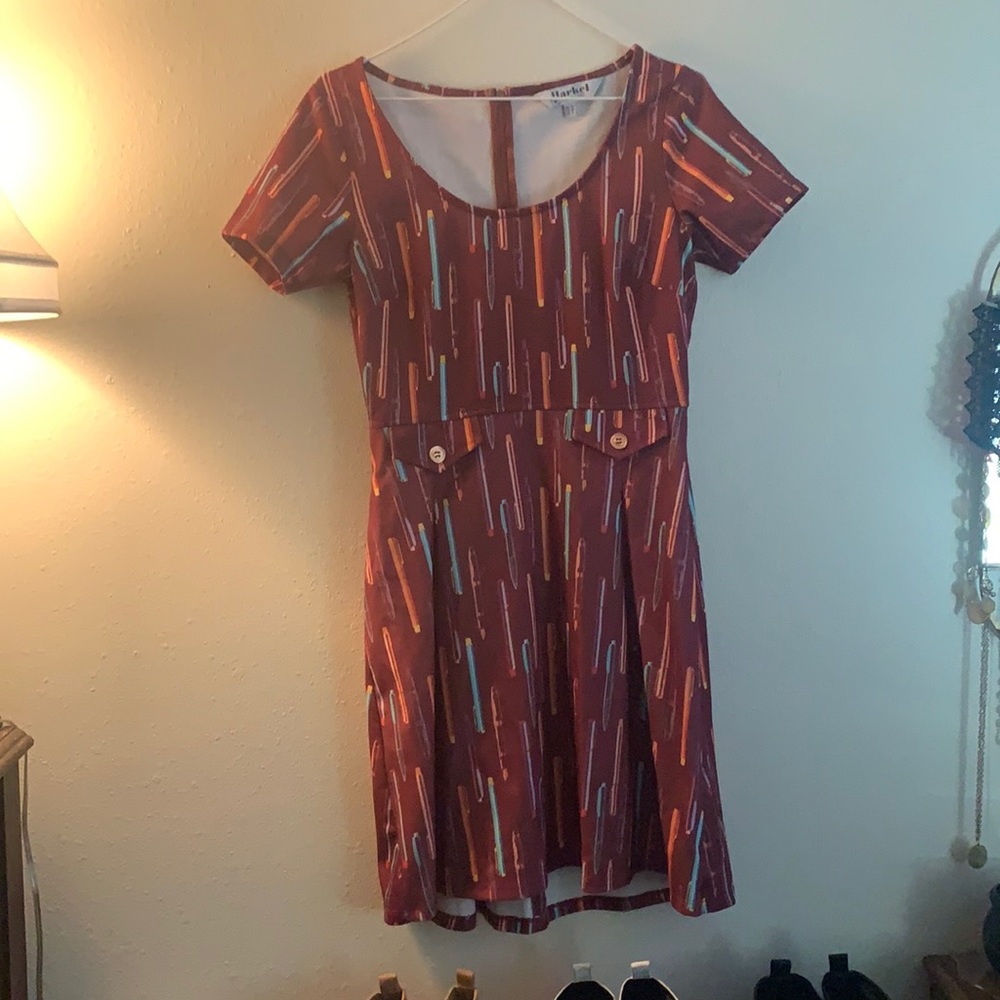 Women’s Maroon Fun Pen Dress